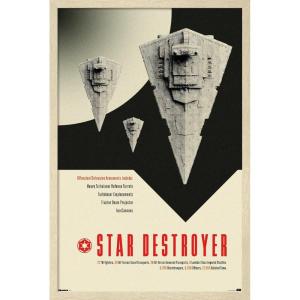 imageTrends International Star Wars Moving At Lightspeed  Star Destroyer Wall Poster 34L x 224W Premium Unframed VersionBlonde Framed Version