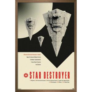 imageTrends International Star Wars Moving At Lightspeed  Star Destroyer Wall Poster 34L x 224W Premium Unframed VersionBronze Framed Version
