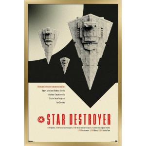 imageTrends International Star Wars Moving At Lightspeed  Star Destroyer Wall Poster 34L x 224W Premium Unframed VersionGold Framed Version