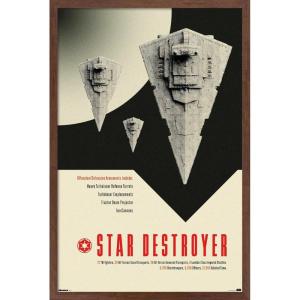 imageTrends International Star Wars Moving At Lightspeed  Star Destroyer Wall Poster 34L x 224W Premium Unframed VersionMahogany Framed Version