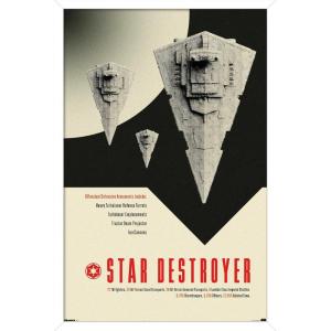 imageTrends International Star Wars Moving At Lightspeed  Star Destroyer Wall Poster 34L x 224W Premium Unframed VersionWhite Framed Version