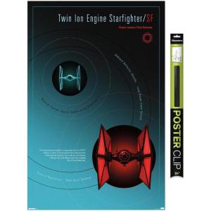 imageTrends International Star Wars Moving At Lightspeed  TIE Fighter Wall Poster 34L x 224W Premium Unframed VersionPremium Poster  Clip Bundle