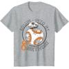 imageStar Wars BB8 Rollin Into My 8th Birthday Portrait TShirtHeather Grey