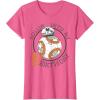 imageStar Wars BB8 Rollin Into My 8th Birthday Portrait TShirtPink Heather