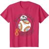 imageStar Wars BB8 Rollin Into My 8th Birthday Portrait TShirtRed Heather