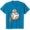 imageStar Wars BB8 Rollin Into My 8th Birthday Portrait TShirtSapphire Blue