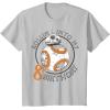 imageStar Wars BB8 Rollin Into My 8th Birthday Portrait TShirtSilver Grey