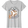 imageStar Wars BB8 Rollin Into My 8th Birthday Portrait TShirtSilver Grey