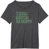 imageStar Wars Earth Day Yoda Groovy Font Think Green Always TShirtDark Heather Grey