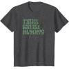 imageStar Wars Earth Day Yoda Groovy Font Think Green Always TShirtDark Heather Grey