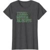 imageStar Wars Earth Day Yoda Groovy Font Think Green Always TShirtDark Heather Grey