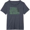 imageStar Wars Earth Day Yoda Groovy Font Think Green Always TShirtHeather Blue