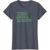 imageStar Wars Earth Day Yoda Groovy Font Think Green Always TShirtHeather Blue