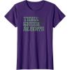 imageStar Wars Earth Day Yoda Groovy Font Think Green Always TShirtPurple