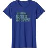 imageStar Wars Earth Day Yoda Groovy Font Think Green Always TShirtRoyal Blue
