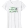 imageStar Wars Earth Day Yoda Groovy Font Think Green Always TShirtWhite