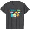 imageStar Wars Grogu Mandalorian Toon Brother of the Birthday Boy TShirtDark Heather Grey