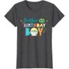 imageStar Wars Grogu Mandalorian Toon Brother of the Birthday Boy TShirtDark Heather Grey