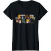 imageStar Wars Logo Kawaii MultiCharacter TShirtBlack