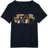 imageStar Wars Logo Kawaii MultiCharacter TShirtBlack