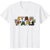imageStar Wars Logo Kawaii MultiCharacter TShirtWhite