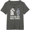 imageStar Wars Princess Leia R2D2 Youre My Only Hope Retro TShirtAsphalt Grey