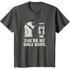 imageStar Wars Princess Leia R2D2 Youre My Only Hope Retro TShirtAsphalt Grey