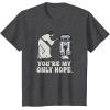 imageStar Wars Princess Leia R2D2 Youre My Only Hope Retro TShirtDark Heather Grey