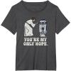 imageStar Wars Princess Leia R2D2 Youre My Only Hope Retro TShirtDark Heather Grey