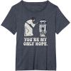 imageStar Wars Princess Leia R2D2 Youre My Only Hope Retro TShirtHeather Blue