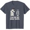 imageStar Wars Princess Leia R2D2 Youre My Only Hope Retro TShirtHeather Blue