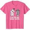 imageStar Wars Princess Leia R2D2 Youre My Only Hope Retro TShirtPink Heather