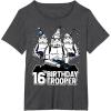 imageStar Wars Stormtrooper Party Hats Trio 16th Birthday Trooper TShirtDark Heather Grey