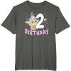 imageStar Wars The Mandalorian Grogu 2nd Birthday Ice Cream Cone TShirtAsphalt Grey