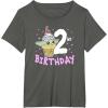imageStar Wars The Mandalorian Grogu 2nd Birthday Ice Cream Cone TShirtAsphalt Grey
