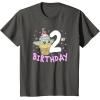imageStar Wars The Mandalorian Grogu 2nd Birthday Ice Cream Cone TShirtAsphalt Grey