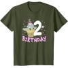 imageStar Wars The Mandalorian Grogu 2nd Birthday Ice Cream Cone TShirtOlive Green