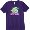 imageStar Wars The Mandalorian Grogu 8th Birthday Ice Cream Cone Premium TShirtPurple