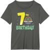 imageStar Wars The Mandalorian Holiday Grogu 7th Birthday TShirtAsphalt Grey