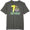 imageStar Wars The Mandalorian Holiday Grogu 7th Birthday TShirtAsphalt Grey