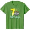 imageStar Wars The Mandalorian Holiday Grogu 7th Birthday TShirtGrass Green