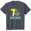 imageStar Wars The Mandalorian Holiday Grogu 7th Birthday TShirtHeather Blue