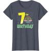 imageStar Wars The Mandalorian Holiday Grogu 7th Birthday TShirtHeather Blue