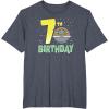 imageStar Wars The Mandalorian Holiday Grogu 7th Birthday TShirtHeather Blue