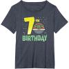 imageStar Wars The Mandalorian Holiday Grogu 7th Birthday TShirtHeather Blue