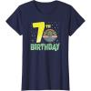imageStar Wars The Mandalorian Holiday Grogu 7th Birthday TShirtNavy Blue