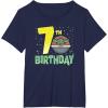 imageStar Wars The Mandalorian Holiday Grogu 7th Birthday TShirtNavy Blue