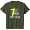 imageStar Wars The Mandalorian Holiday Grogu 7th Birthday TShirtOlive Green