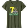 imageStar Wars The Mandalorian Holiday Grogu 7th Birthday TShirtOlive Green
