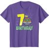 imageStar Wars The Mandalorian Holiday Grogu 7th Birthday TShirtPurple Heather